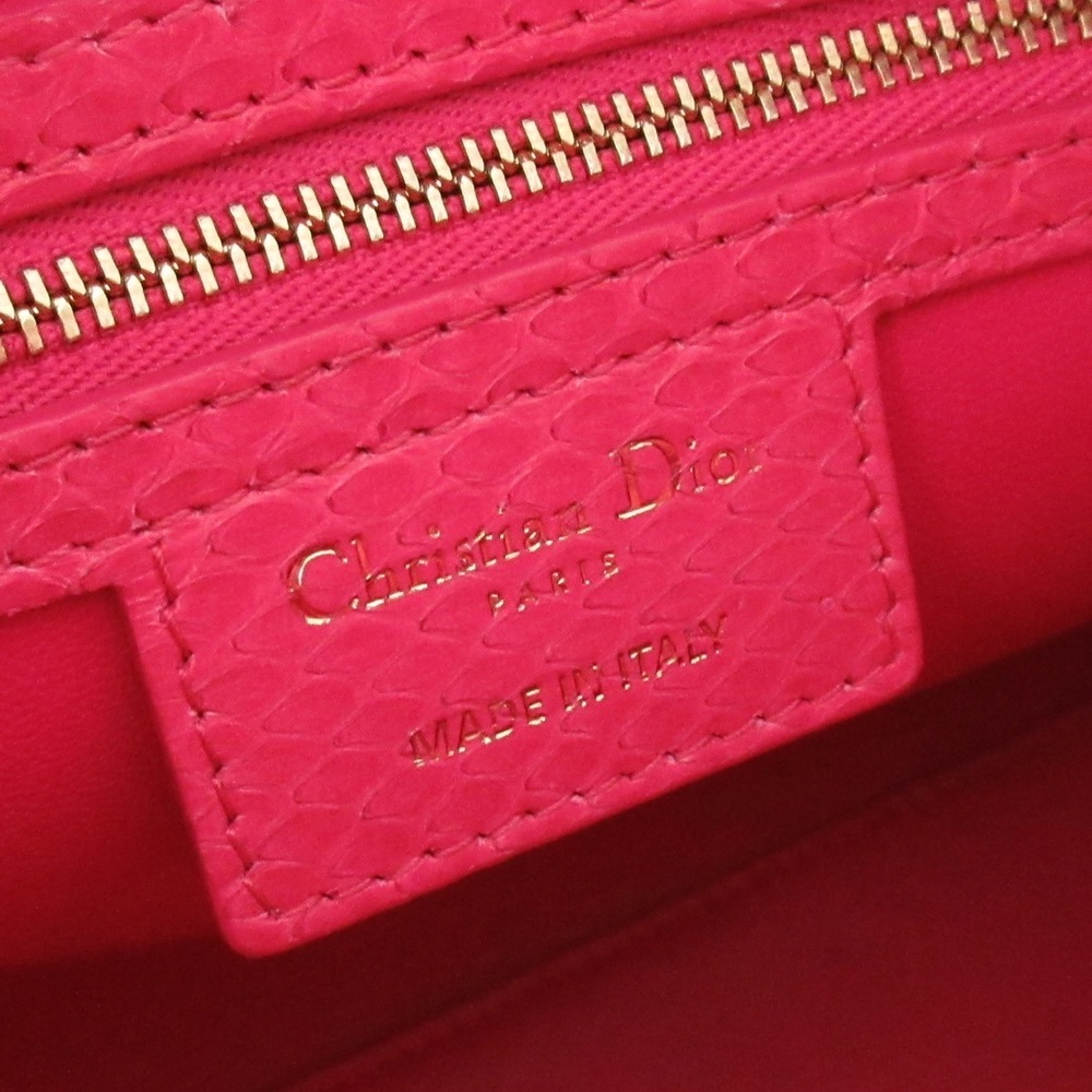Dior Large Pink Python Handbag  Lady - Picture 7 of 15